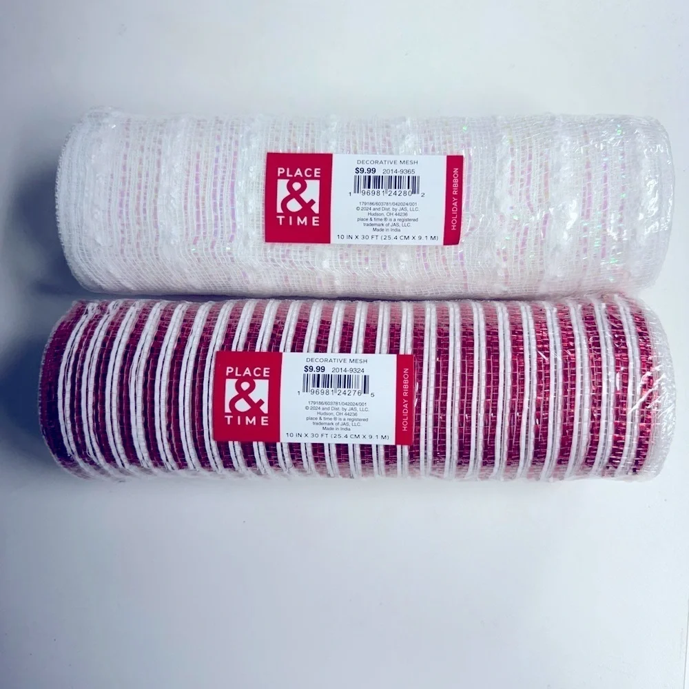 Decorative Mesh - Red and White -New